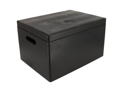 7122 2 dreveny box s vikem 40 x 30 x 23 cm cerny